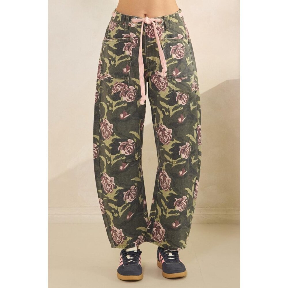 CAMO FLORAL BELTED JEAN S-L